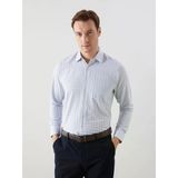 Lcw Busıness Lacivert Regular Fit Uzun Kollu Ekose Gabardin Erkek Gömlek