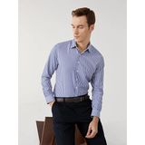 Lcw Busıness Lacivert Slim Fit Uzun Kollu Çizgili Poplin Erkek Gömlek