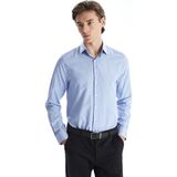 Lcw Busıness Mavi Slim Fit Uzun Kollu Çizgili Oxford Erkek Gömlek - XL