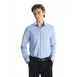 Lcw Busıness Mavi Slim Fit Uzun Kollu Çizgili Oxford Erkek Gömlek