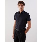 Lcw Busıness Siyah Slim Fit Kısa Kollu Gabardin Erkek Gömlek - XL