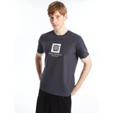 Lcw Casual Antrasit Bisiklet Yaka Kısa Kollu Baskılı Penye Erkek Tişört