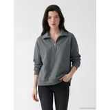 Lcw Comfort Antrasit Polo Yaka Kadın Sweatshirt