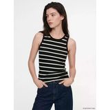 Lcw Comfort Ekru Bisiklet Yaka Çizgili Kadın Atlet