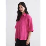 Lcw Comfort Fuşya Dokulu Oversize Müslin Kadın Gömlek