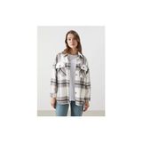 Lcw Comfort Gri Ekose Oversize Kadın Oduncu Gömlek - M - L