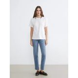 Lcw Comfort İndigo Beli Lastikli Mom Fit Kadın Jean Pantolon