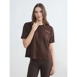 Lcw Comfort Kahverengi Bisiklet Yaka Soft Touch Kadın Tişört