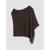 Lcw Comfort Kahverengi Kayık Yaka Oversize Kadın Triko Kazak