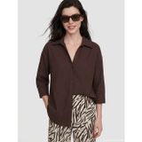 Lcw Comfort Kahverengi Oversize Kadın Gömlek