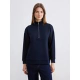Lcw Comfort Lacivert Dik Yaka Soft Touch Kadın Sweatshirt