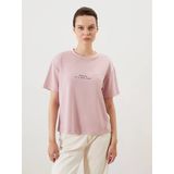 Lcw Comfort Pembe Baskılı Soft Touch Kadın Tişört