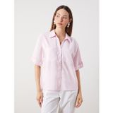 Lcw Comfort Pembe Modal Karışımlı Oversize Kadın Gömlek