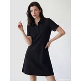 Lcw Comfort Siyah Gömlek Yaka Mini Elbise