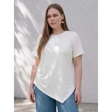 Lcw Curve Beyaz Asimetrik Kesimli Büzgülü Bluz