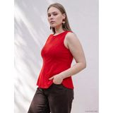 Lcw Curve Kırmızı Büyük Beden Fırfırlı Peplum Bluz