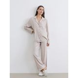 Lcw Dream Kahverengi Gömlek Yaka Ekose Kadın Pijama Takımı
