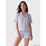 Lcw Dream Karışık Gömlek Yaka Çizgili Kadın Şortlu Pijama Takımı - XS