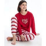 Lcw Dream Kırmızı Bisiklet Yaka Baskılı Kadın Pijama Takımı