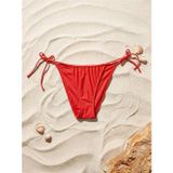 LCW DREAM Kırmızı UV Korumalı Bağlama Detaylı Kadın Bikini Alt