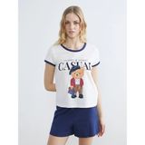 Lcw Dream Lacivert Ayı Teddy Baskılı Kadın Şortlu Pijama Takımı