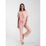 Lcw Dream Pembe Ayı Teddy Baskılı Kadın Pijama Takım - 3XL