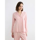 Lcw Dream Pembe Gömlek Yaka Kalp Baskılı Kadın Pijama Takımı - XS