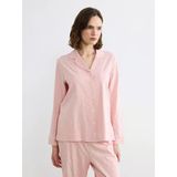 Lcw Dream Pembe Gömlek Yaka Kalp Baskılı Kadın Pijama Takımı