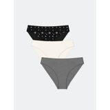 LCW DREAM Siyah Desenli Bikini Külot 3'lü Paket