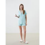 Lcw Dream Turkuaz Gömlek Yaka Kadın Şortlu Pijama Takımı - XS