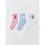 Lcw Eco Desenli Kız Çocuk Soket Çorap 3'lü (W5) - 36 - 38 - Pink