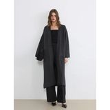 Lcw Everyday Antrasit Şal Yaka Oversize Kadın Triko Hırka