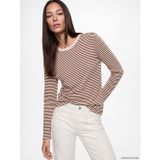 LCW EVERYDAY Bej Bisiklet Yaka Çizgili Kadın Body