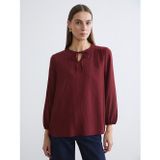 Lcw Everyday Bordo Bağlamalı Yaka Dokulu Bluz