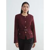 Lcw Everyday Bordo Bisiklet Yaka Kadın Tüvit Ceket