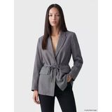 Lcw Everyday Gri Kuşaklı Kadın Blazer Ceket