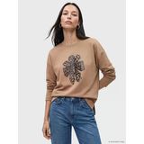 Lcw Everyday Kahverengi Çiçekli Oversize Soft Touch Kadın Tunik