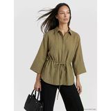 Lcw Everyday Kahverengi Dokulu Oversize Kadın Gömlek