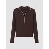 Lcw Everyday Kahverengi Polo Yaka Kadın Body