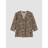 Lcw Everyday Kahverengi V Yaka Leopar Desenli Bluz