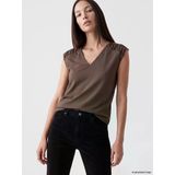 Lcw Everyday Kahverengi V Yaka Soft Touch Büzgülü Bluz