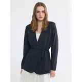 Lcw Everyday Lacivert Çizgili Kadın Blazer Ceket