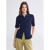 Lcw Everyday Lacivert Polo Yaka Kadın Triko Hırka