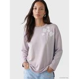 Lcw Everyday Lila Nakışlı Oversize Soft Touch Kadın Tunik