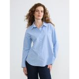 Lcw Everyday Mavi Çizgili Poplin Kadın Gömlek