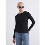 Lcw Everyday Siyah Bisiklet Yaka Fitilli Kadın Body