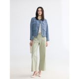 Lcw Everyday Yeşil Beli Kemerli Wideleg Kadın Jean Pantolon