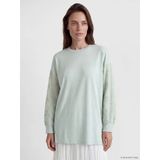 Lcw Everyday Yeşil Soft Touch Oversize Kadın Sweatshirt Tunik