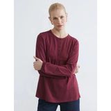 Lcw Grace Bordo Bisiklet Yaka Nakışlı Bluz