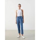 Lcw Grace Mavi Beli Lastikli Straight Fit Kadın Jean Pantolon